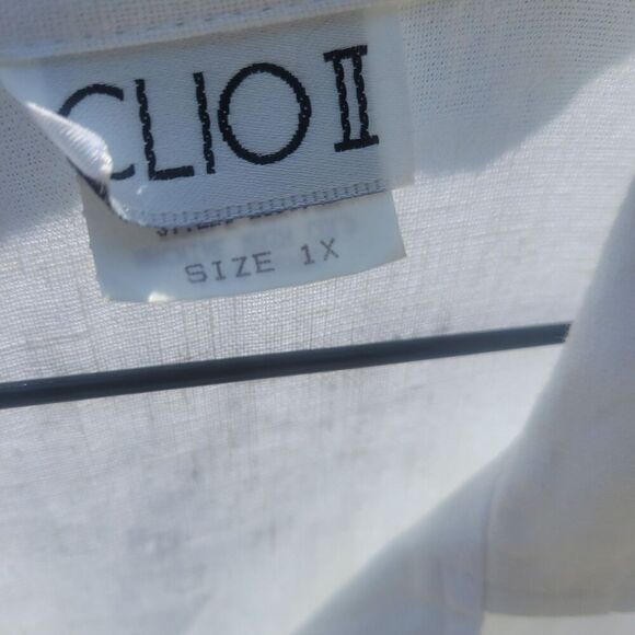 Vintage 1X CLIO II  Women 80s 90s Y2K Iridescent Buttons Lace Bottom Top - Picture 8 of 8